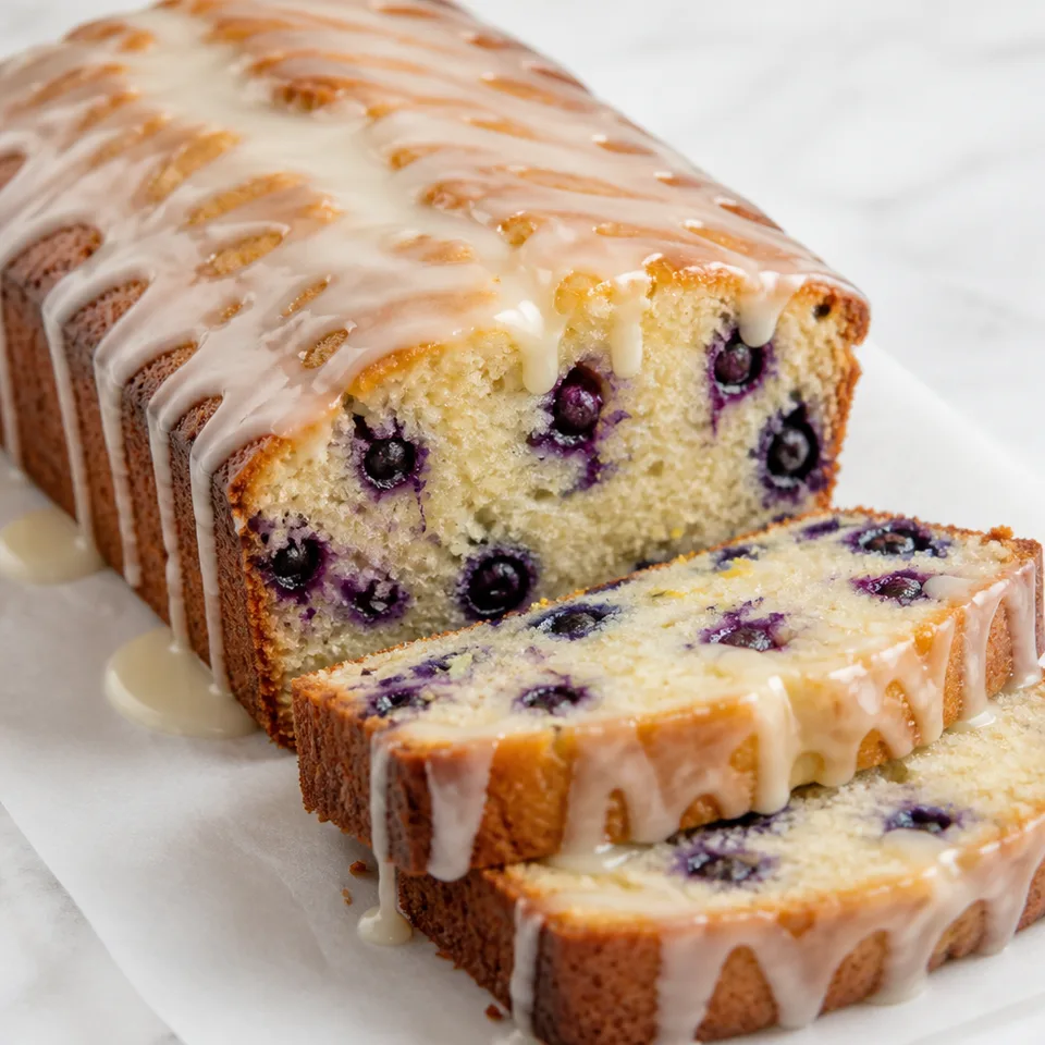 Blueberry vanilla bread with lemon glaze — serving inspiration