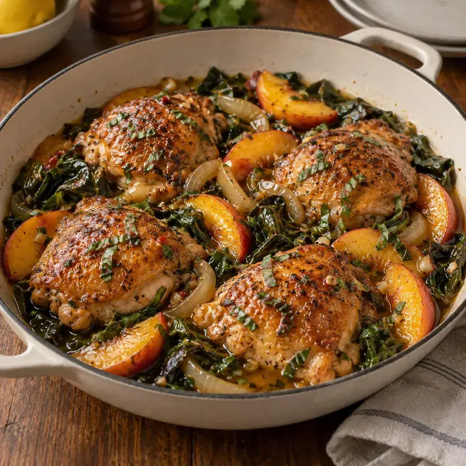 Braised Chicken and Peaches — serving inspiration