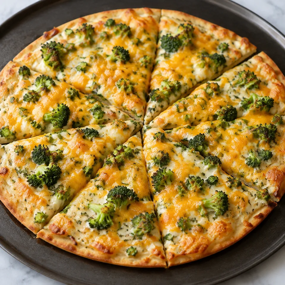 Broccoli Cheddar Pizza — serving inspiration