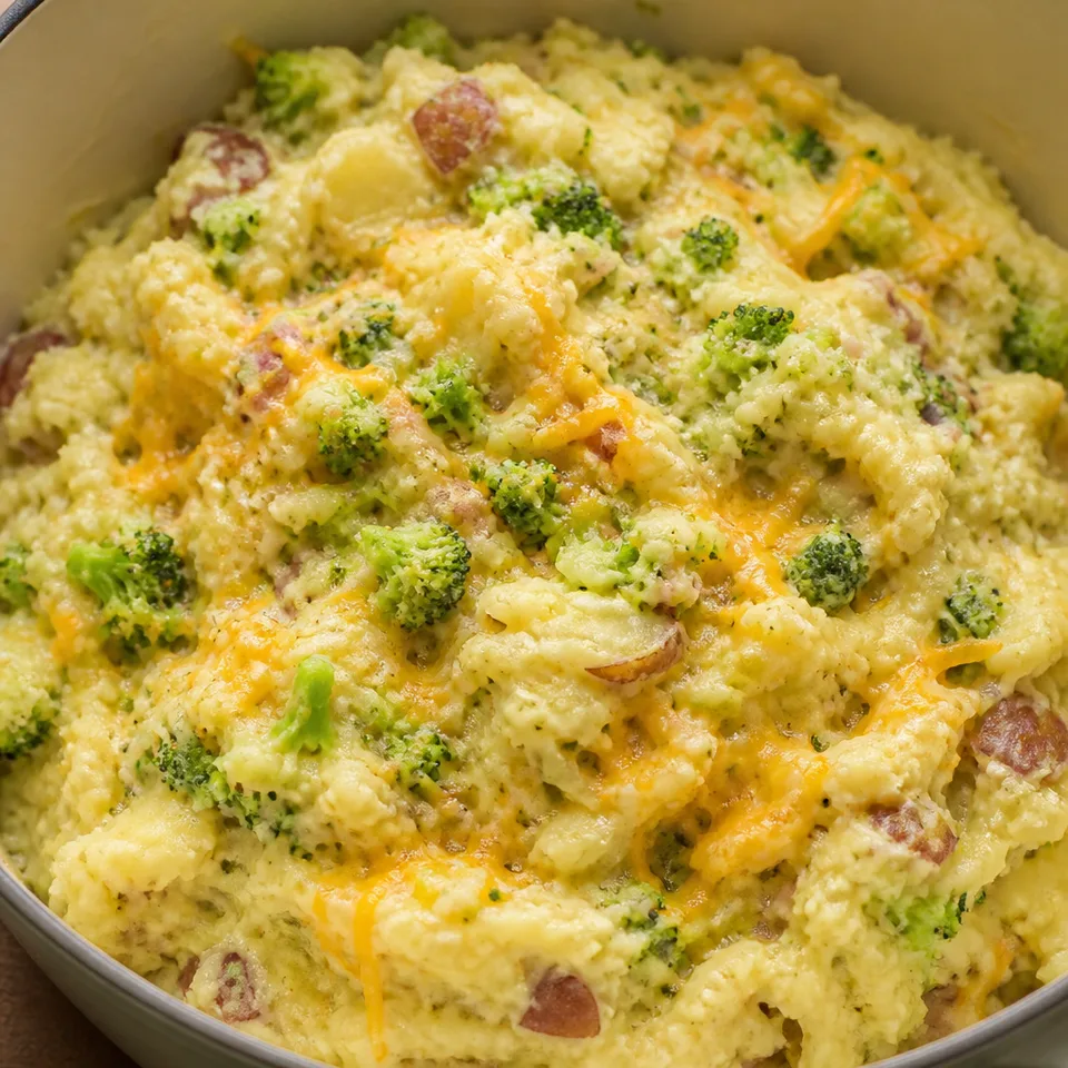Broccoli Cheese Mashed Potatoes — serving inspiration