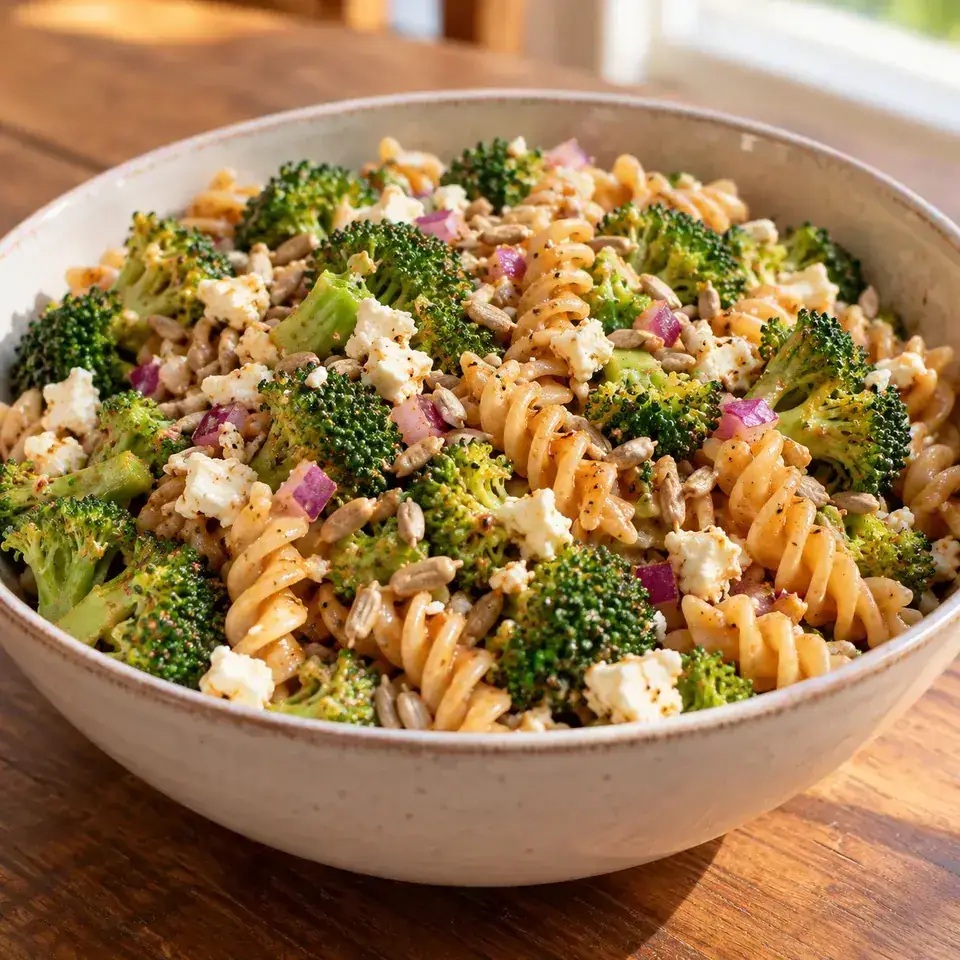 Broccoli Pasta Salad with Tomato Vinaigrette — serving inspiration
