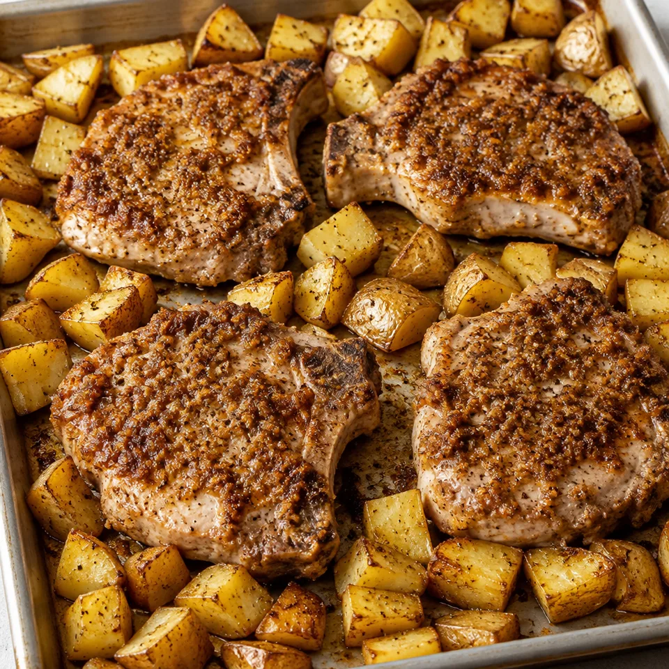 Brown Sugar Garlic Oven Baked Pork Chops Recipe — serving inspiration