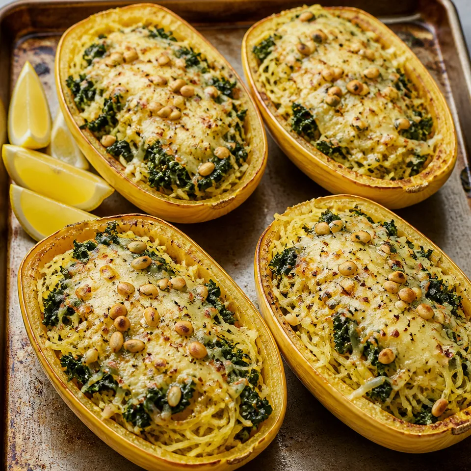 Browned Butter Kale and Fontina Spaghetti Squash — serving inspiration
