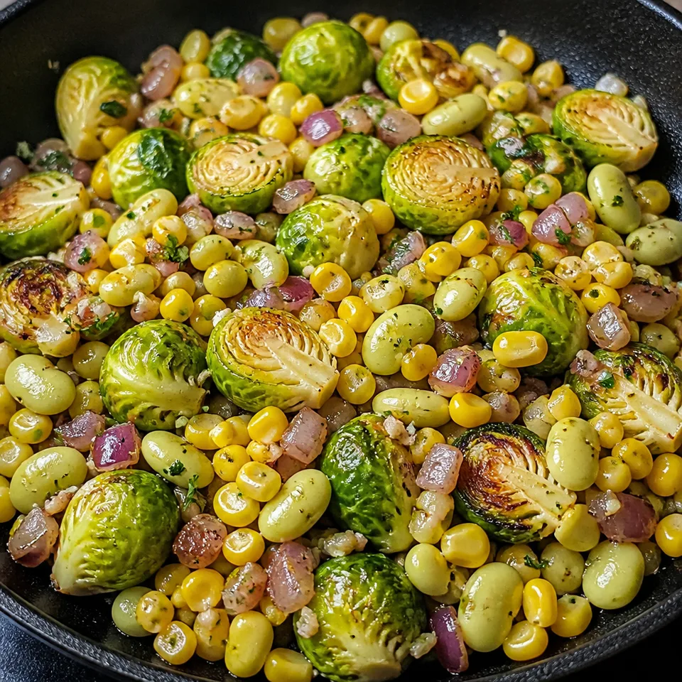 Brussels Sprout Succotash — serving inspiration