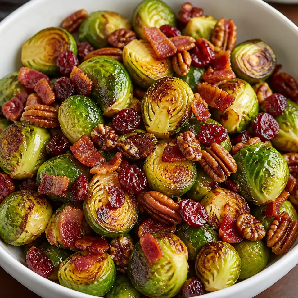 Brussels Sprouts with Bacon, Pecans, and Cranberries — serving inspiration