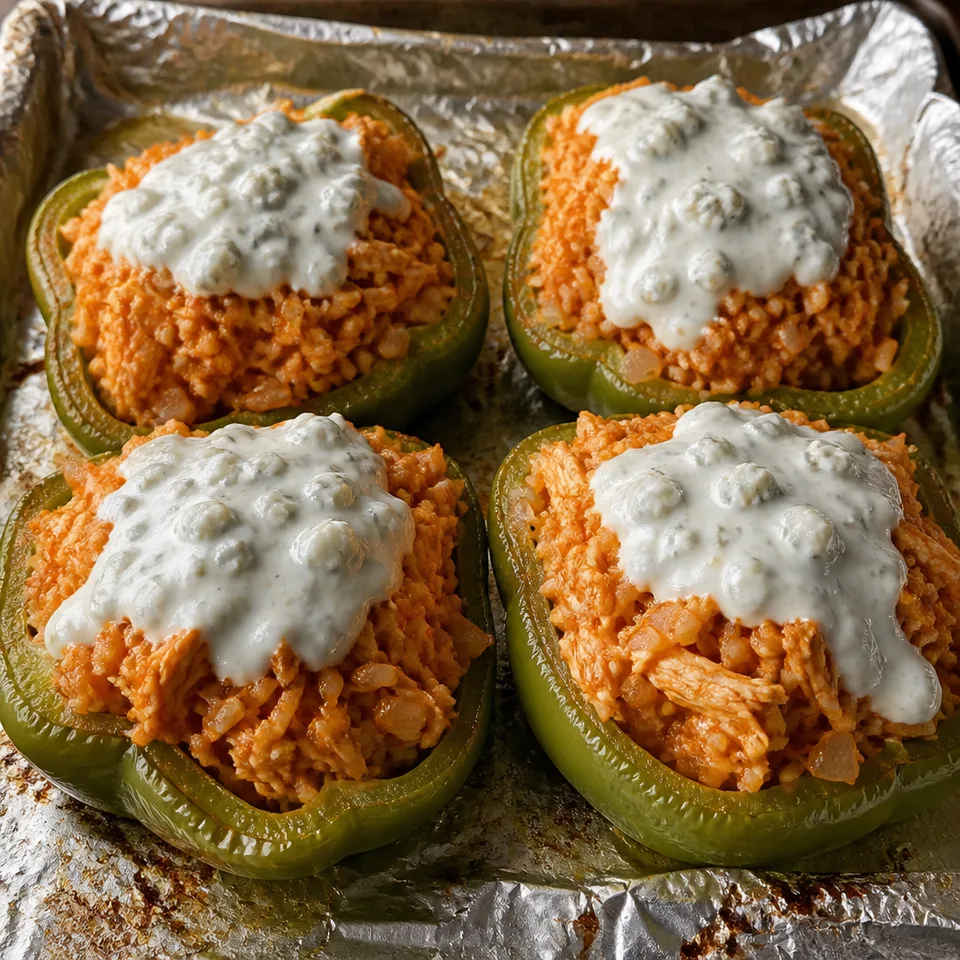 Buffalo Chicken Stuffed Pepers — serving inspiration