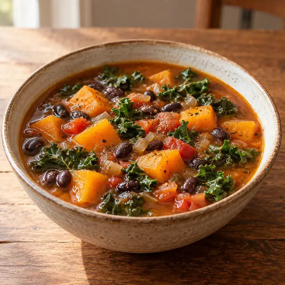 Butternut Squash and Black Bean Soup Recipe — serving inspiration