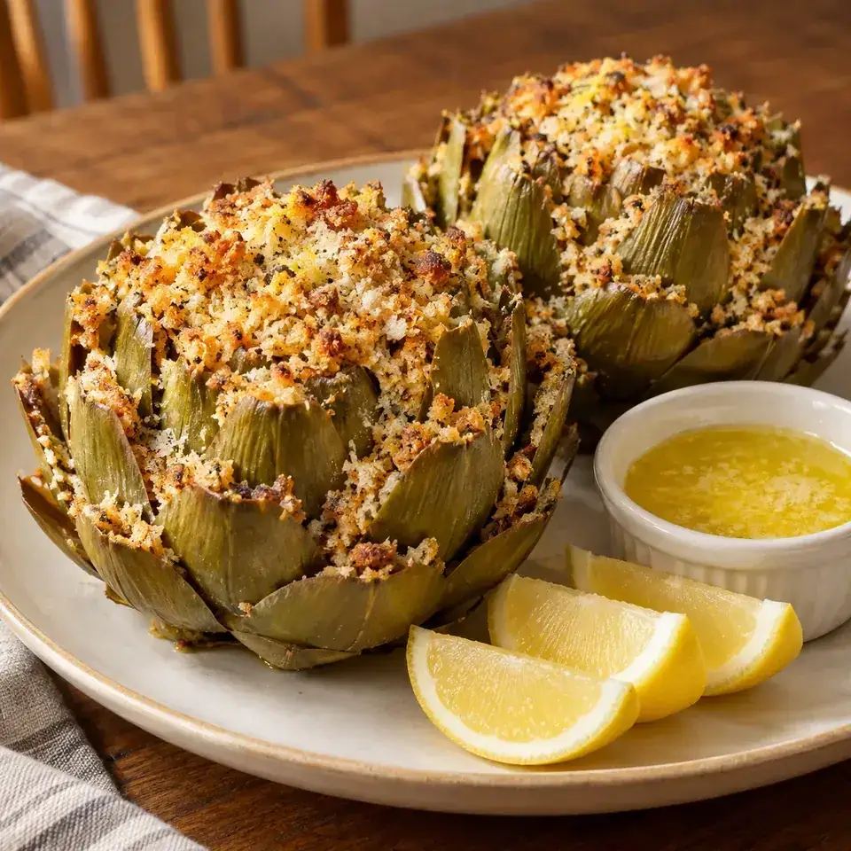 Buttery Stuffed Artichokes — serving inspiration
