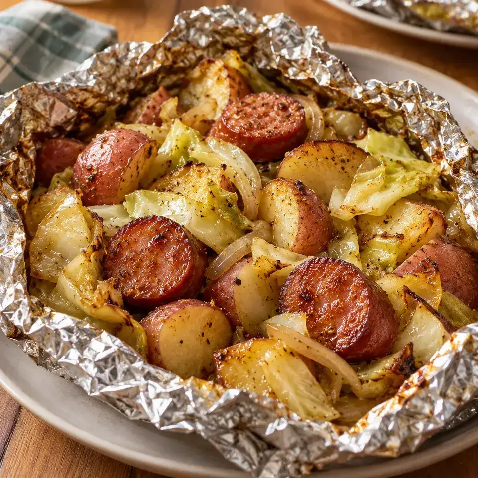Cabbage and Sausage Foil Packets — serving inspiration