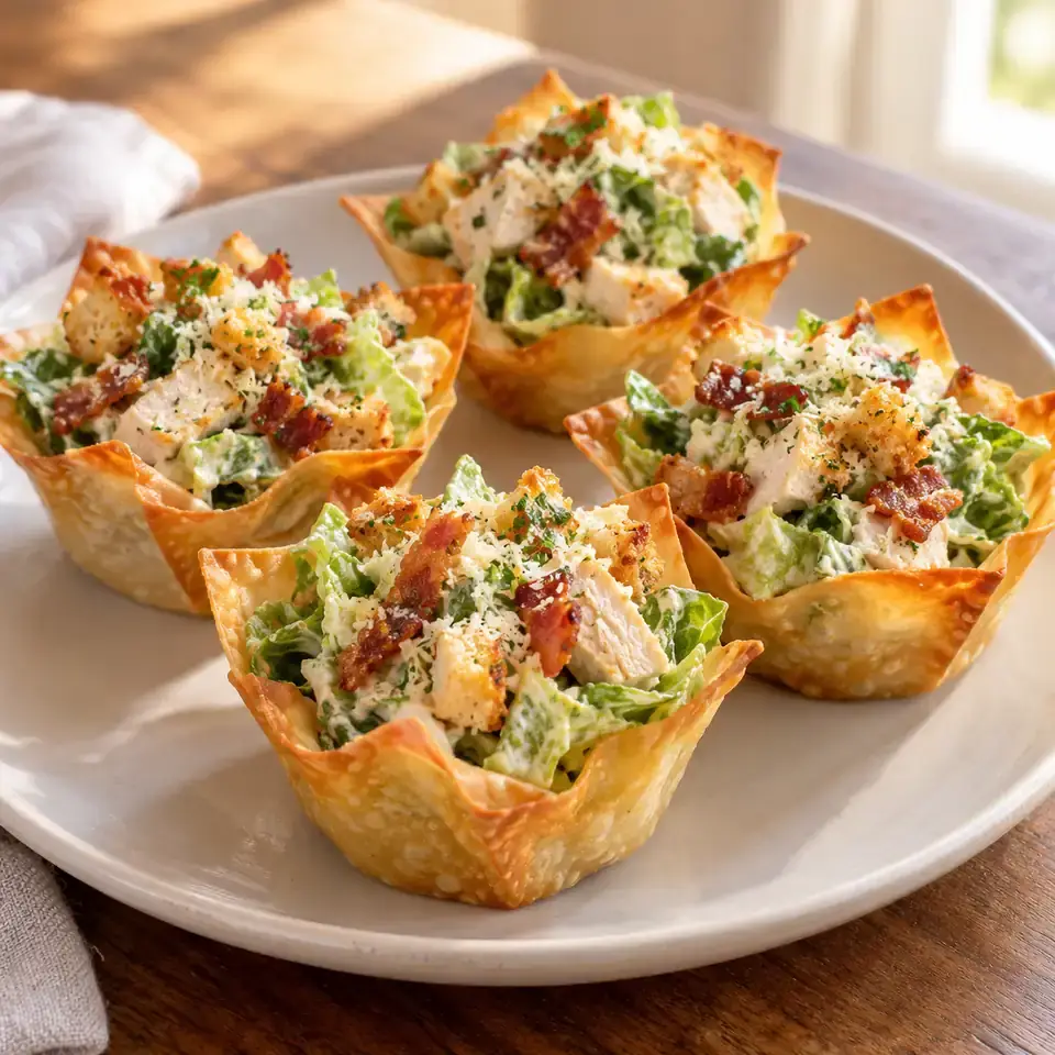 Caesar Salad Wonton Cups — serving inspiration