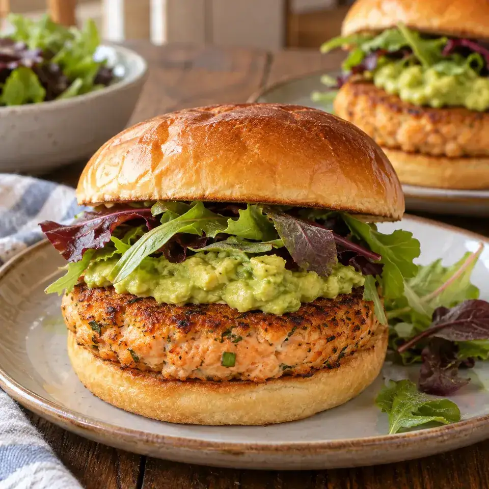 Cajun Salmon Burgers — serving inspiration