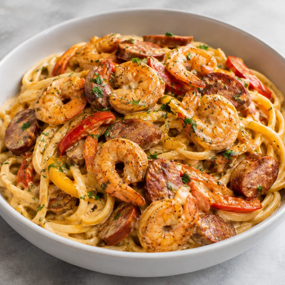 Cajun Shrimp and Sausage Pasta — serving inspiration