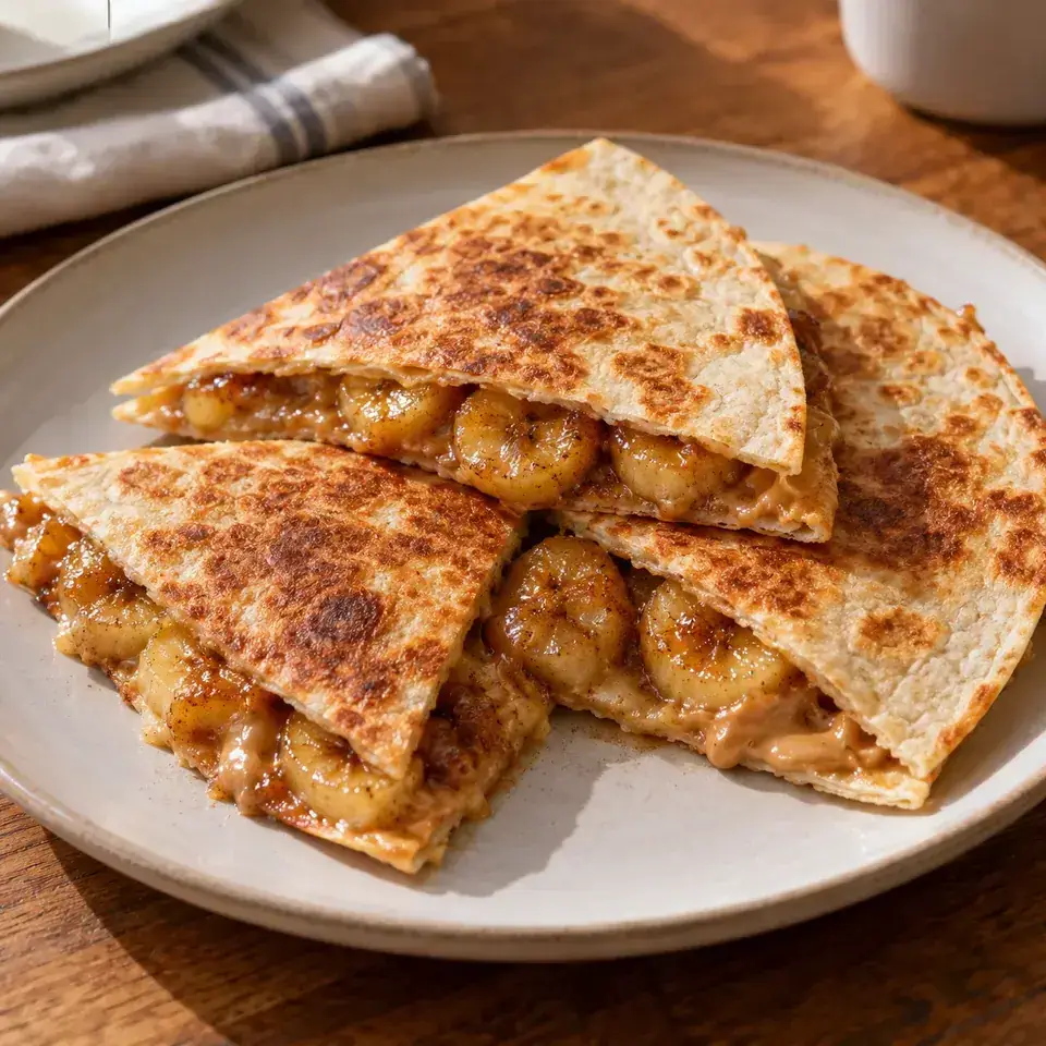 Caramelized Banana and Peanut Butter Quesadilla — serving inspiration