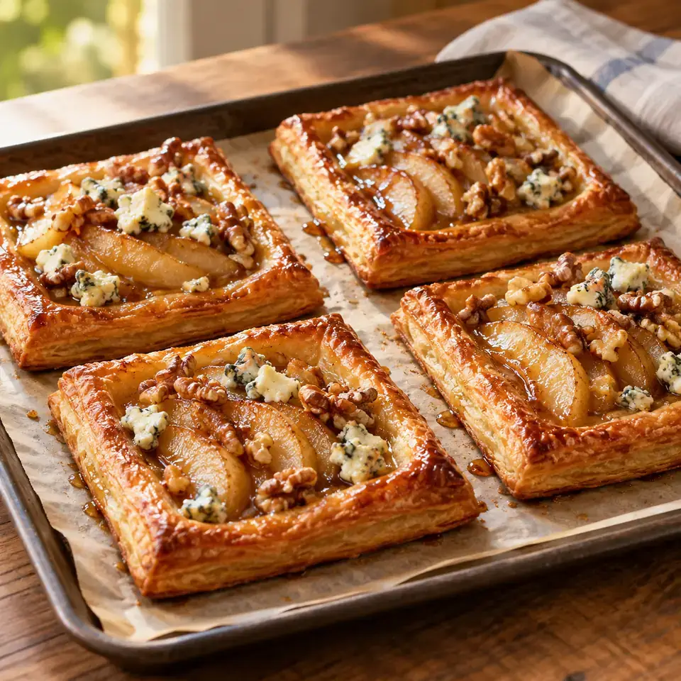 Caramelized Pears and Blue Cheese Tarts — serving inspiration