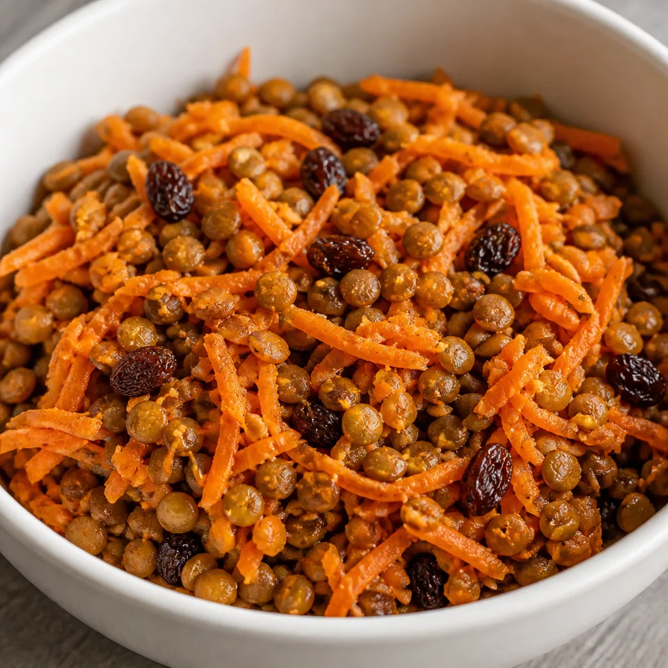 Carrot Raisin Salad with Lentils — serving inspiration