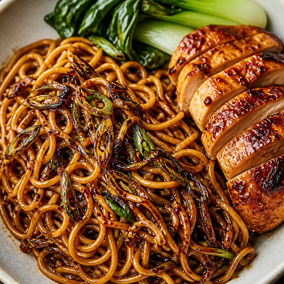 Charred Scallion Soy Noodles — serving inspiration