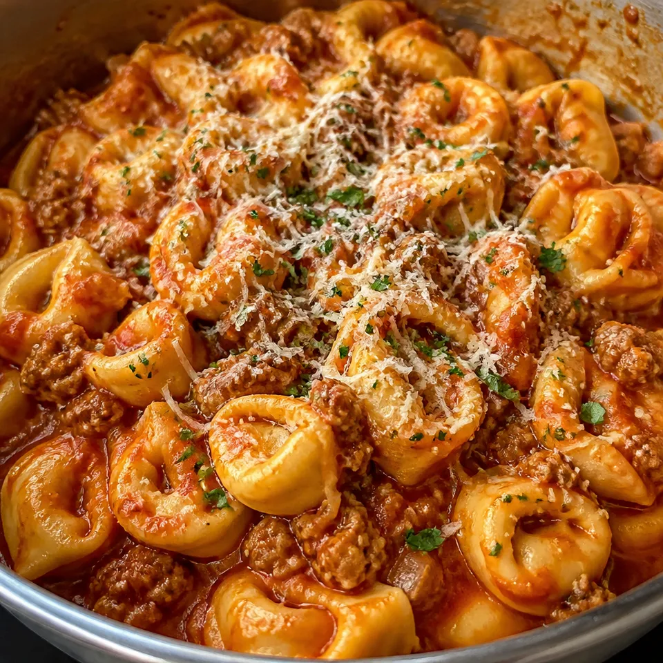 Cheese Tortellini with Meat Sauce — serving inspiration