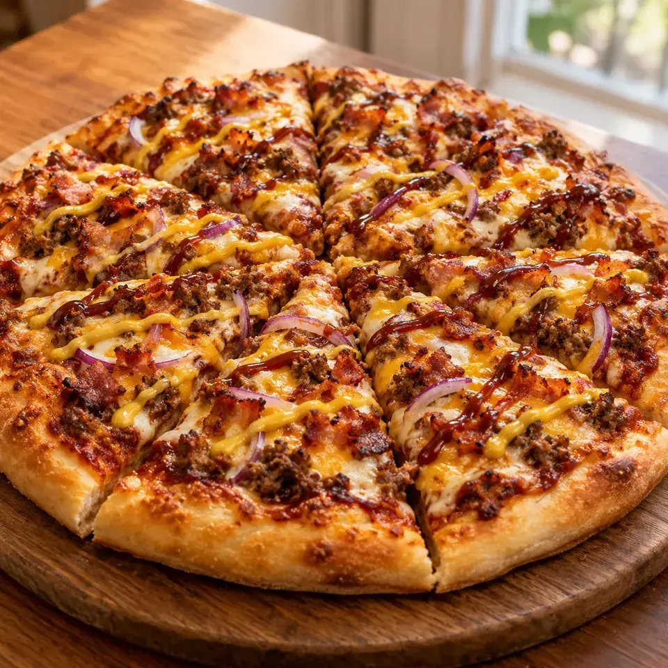 Cheeseburger Pizza — serving inspiration