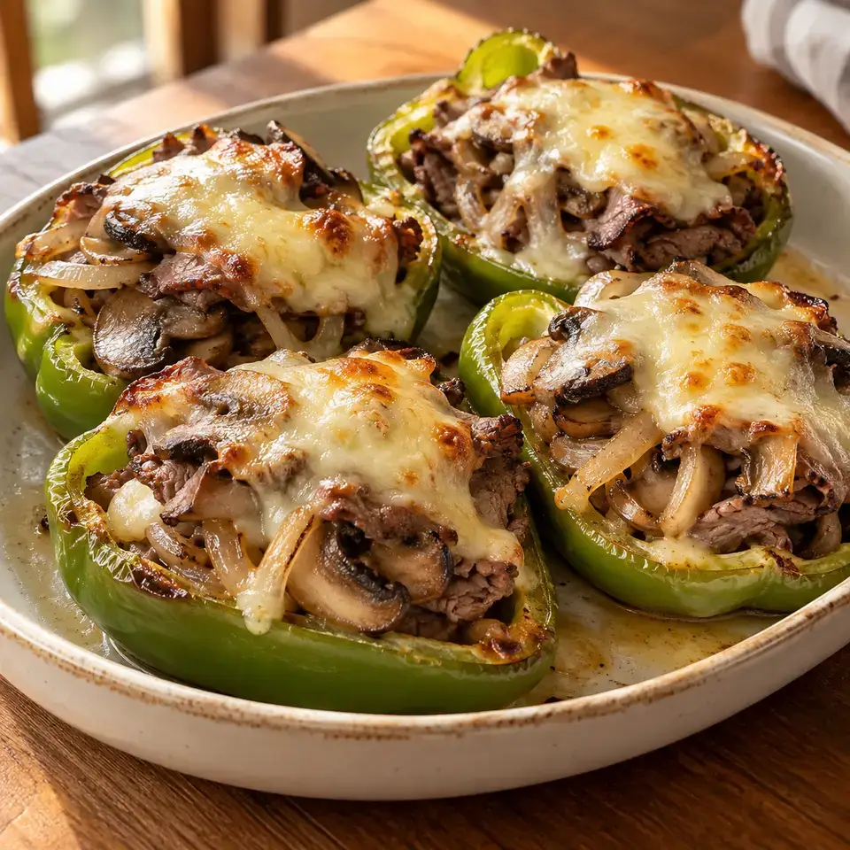 Cheesesteak Stuffed Peppers — serving inspiration