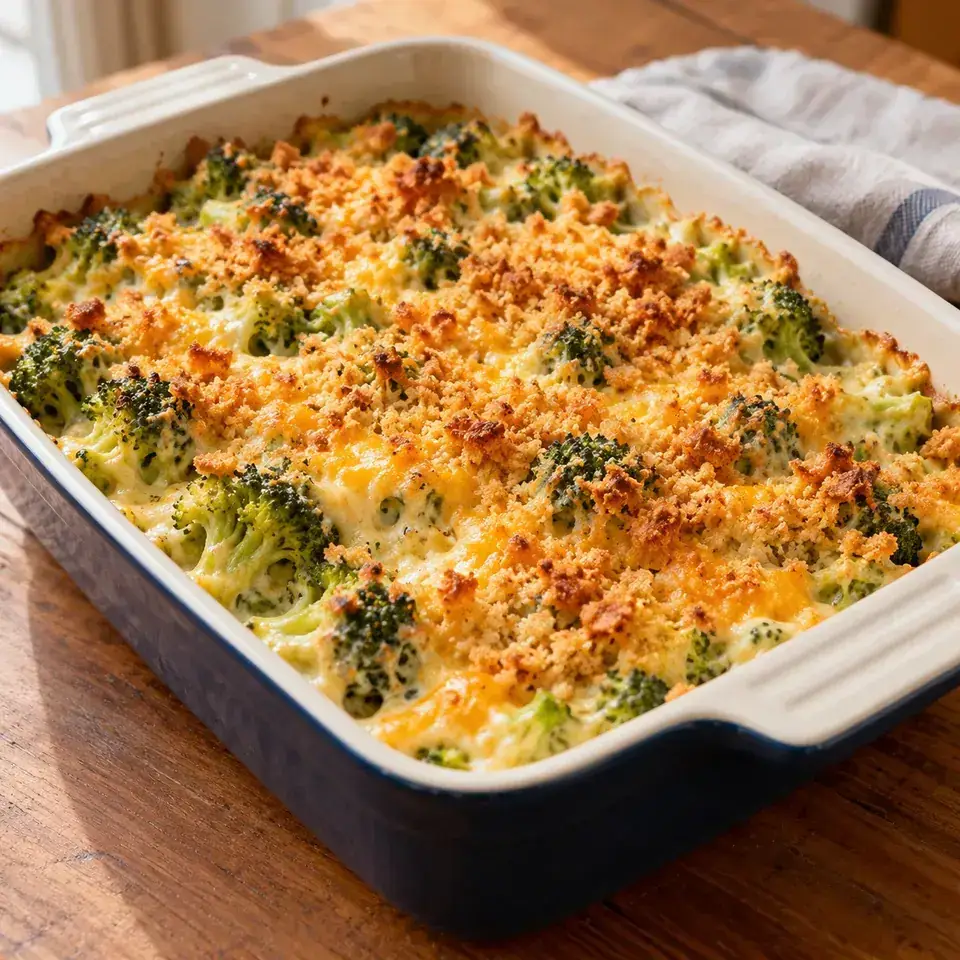Cheesy Broccoli Casserole — serving inspiration