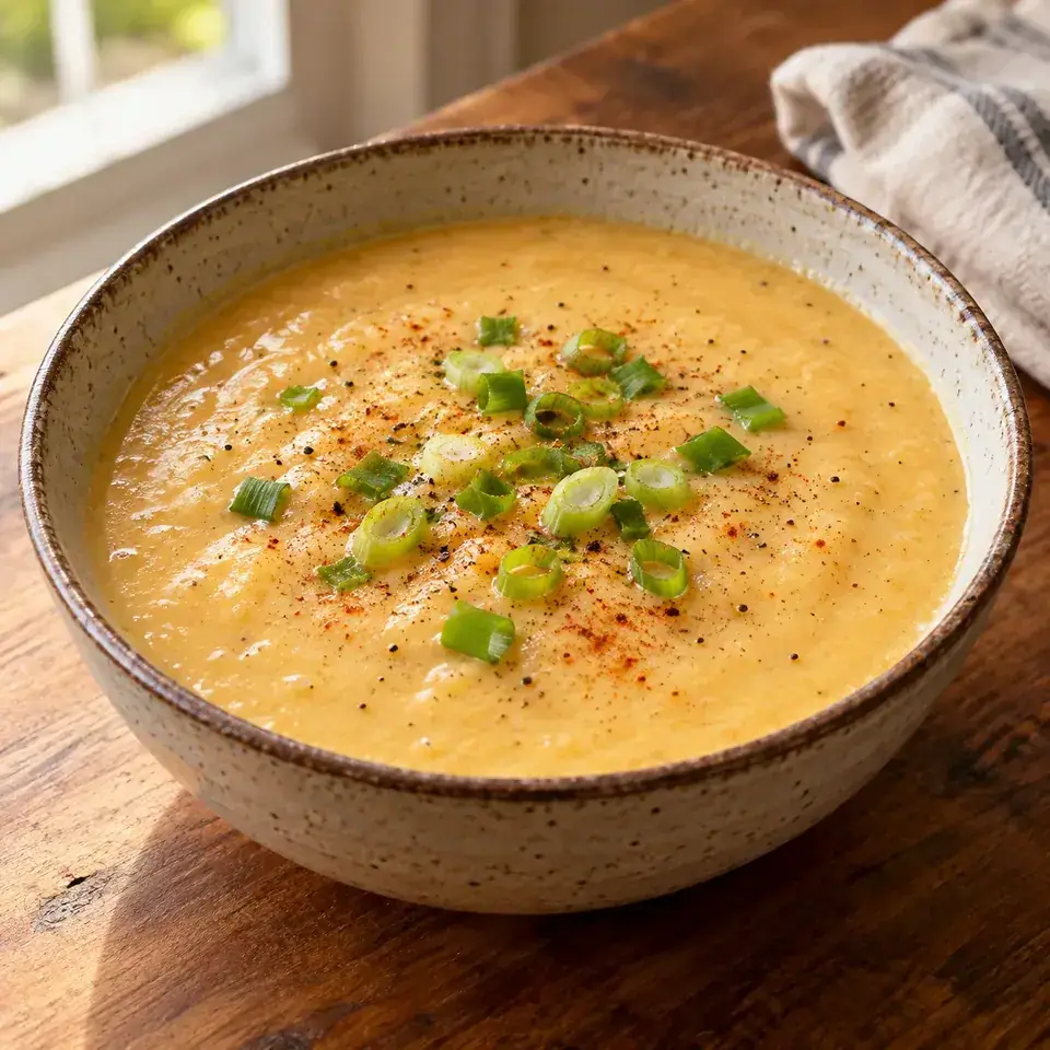 Cheesy Cauliflower and Potato Soup — serving inspiration