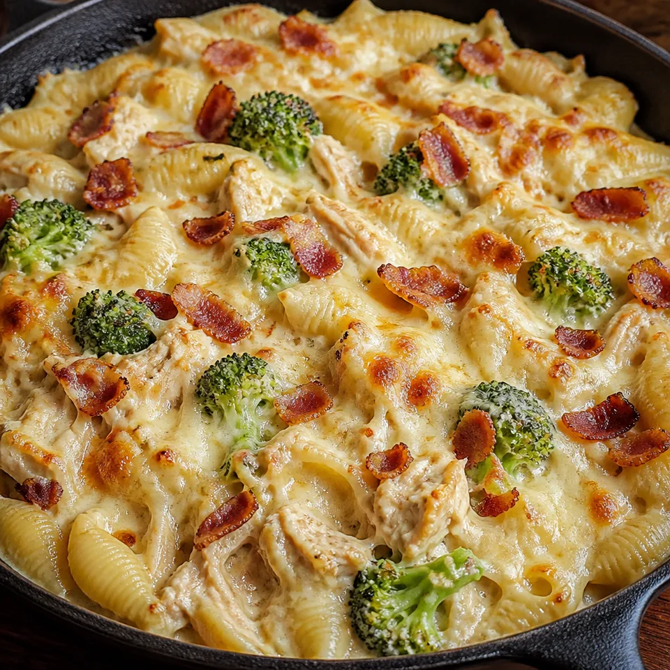 Cheesy Chicken Casserole with Broccoli and Bacon — serving inspiration