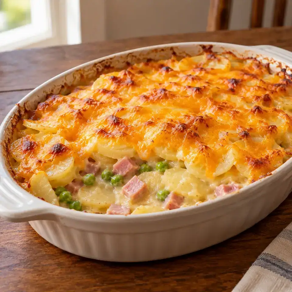 Cheesy Ham and Potato Casserole — serving inspiration