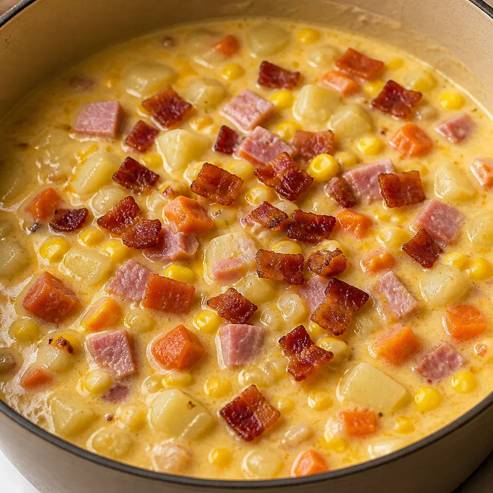 Cheesy Ham Chowder — serving inspiration
