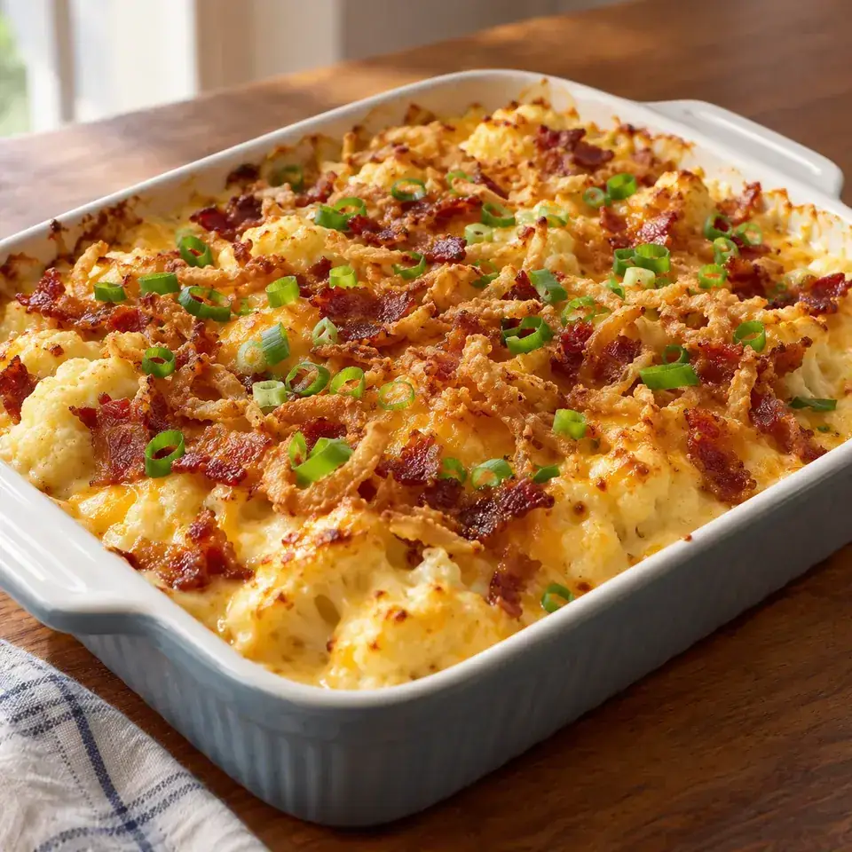 Cheesy Loaded Cauliflower Casserole — serving inspiration