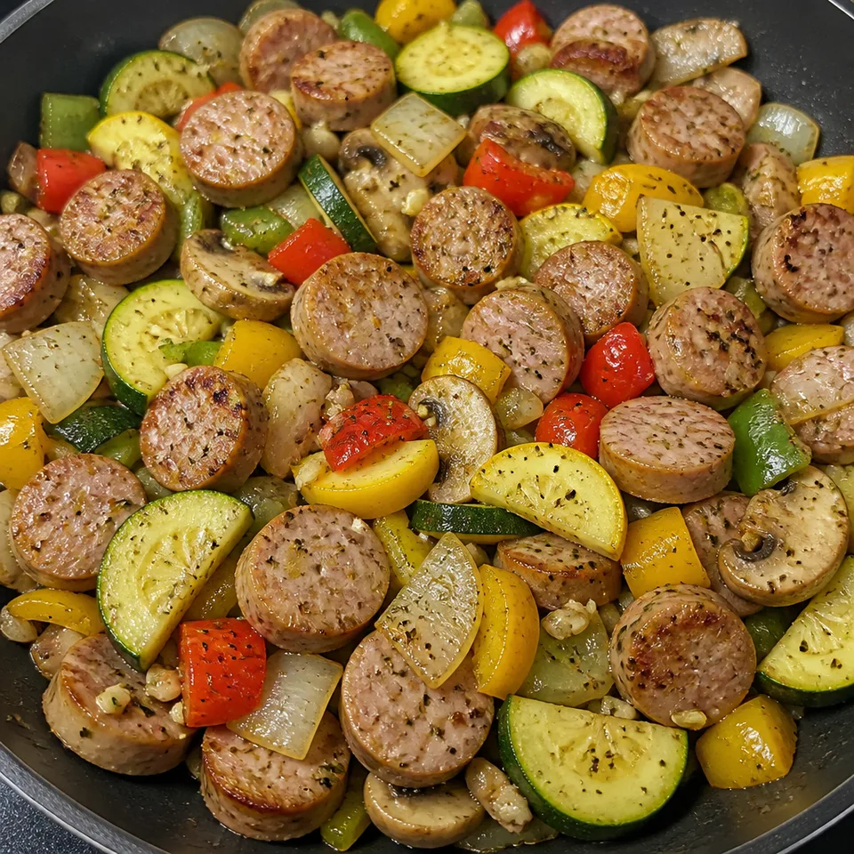 Chicken and Apple Sausage Vegetable Skillet — serving inspiration