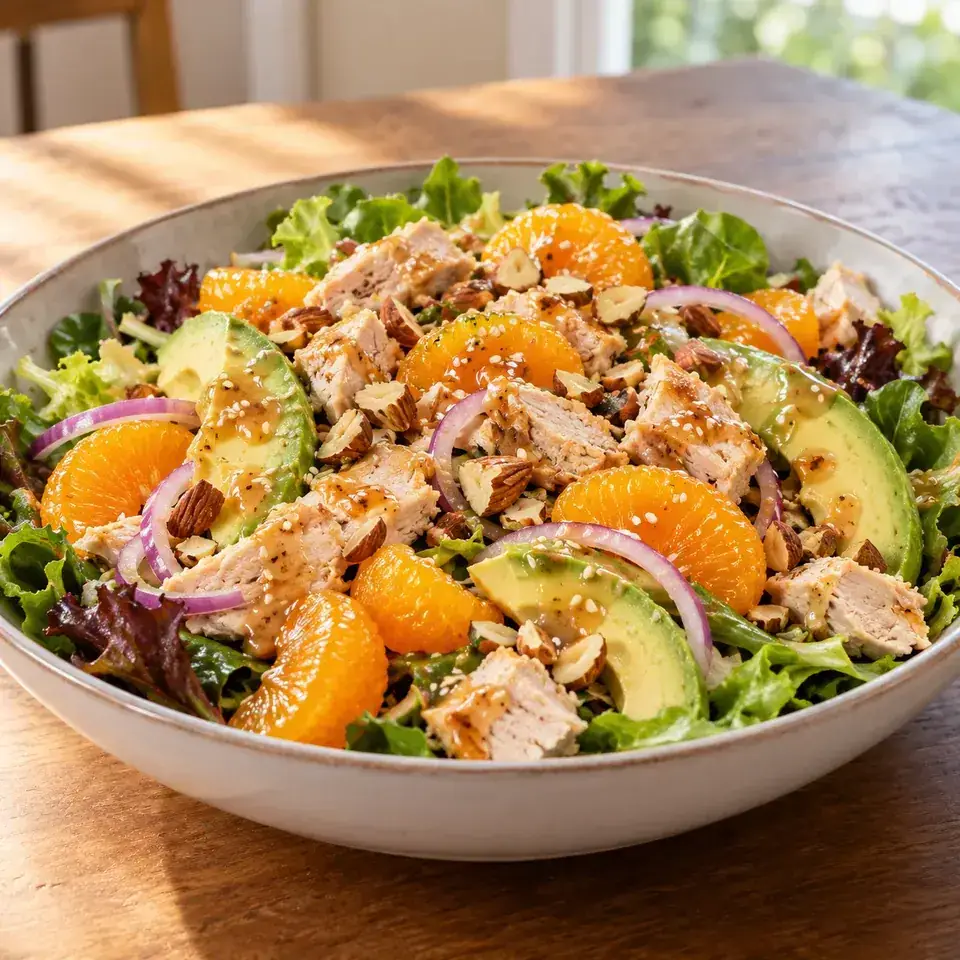 Chicken and Mandarin Salad with Simple Sesame Dressing — serving inspiration