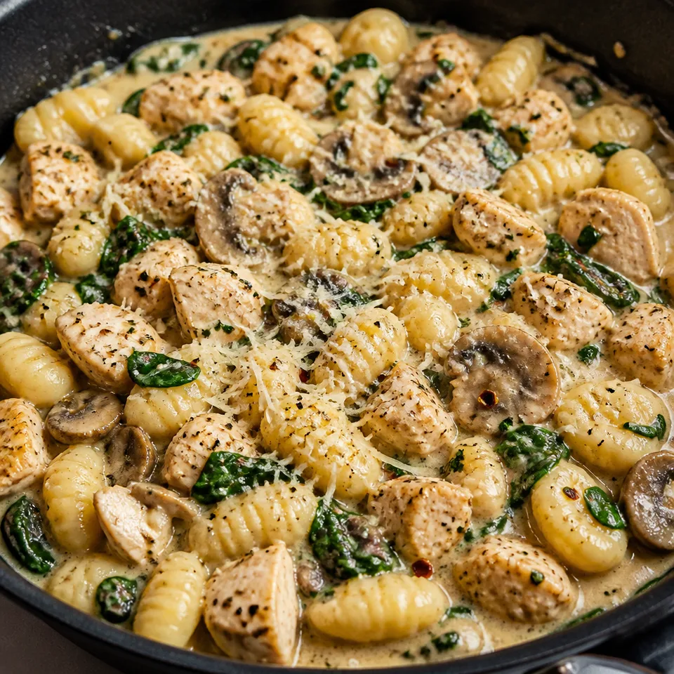 Chicken and Mushroom Gnocchi Skillet — serving inspiration