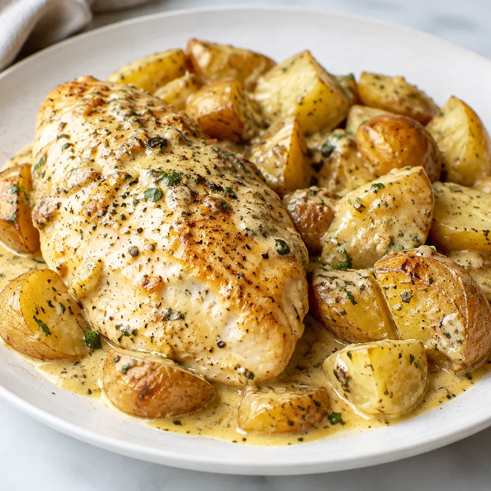 Chicken and Potatoes with Dijon Cream Sauce — serving inspiration