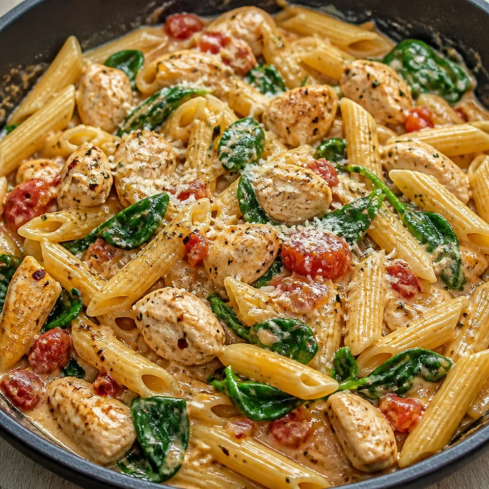 Chicken and Spinach Skillet Pasta — serving inspiration
