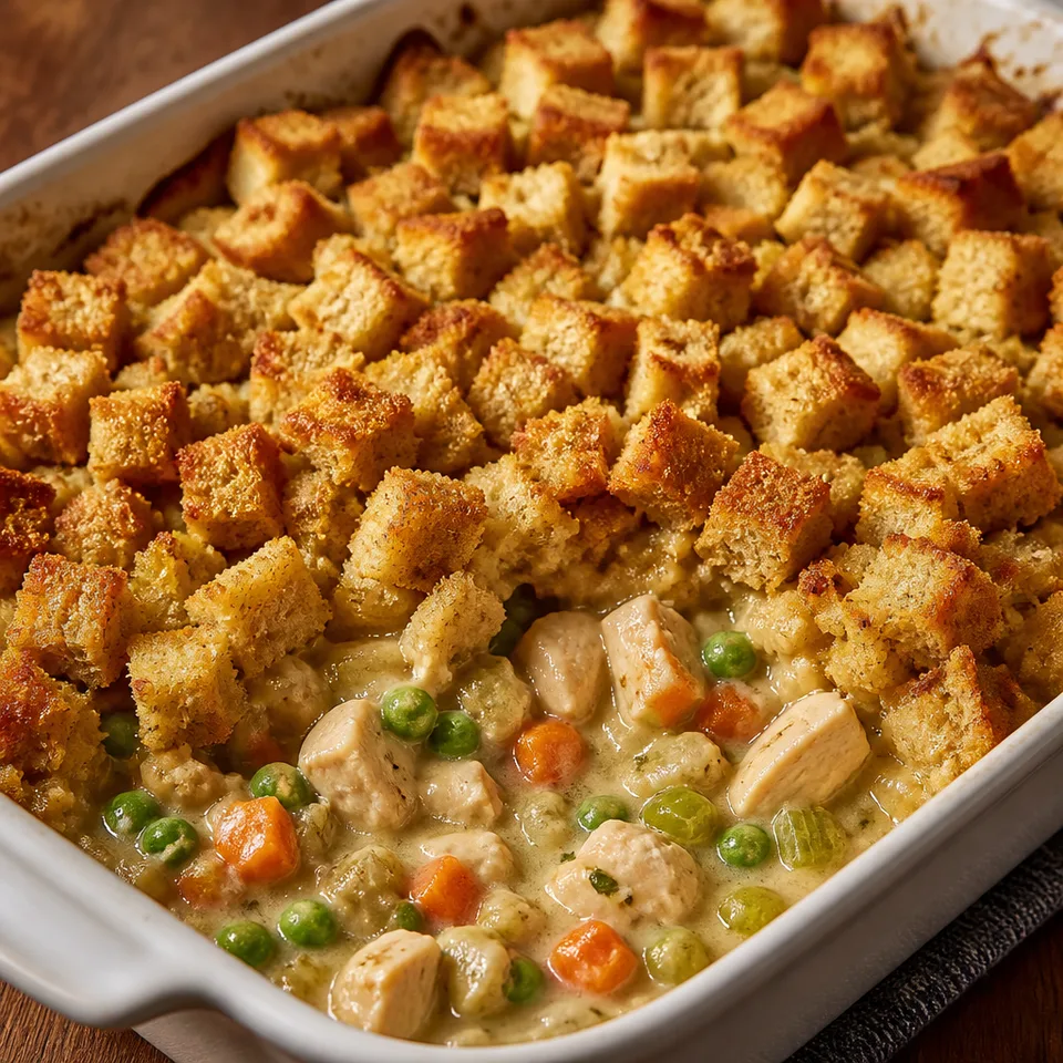 Chicken and Stuffing Casserole — serving inspiration