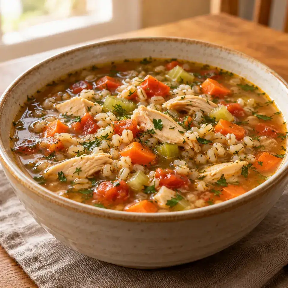 Chicken Barley Soup — serving inspiration