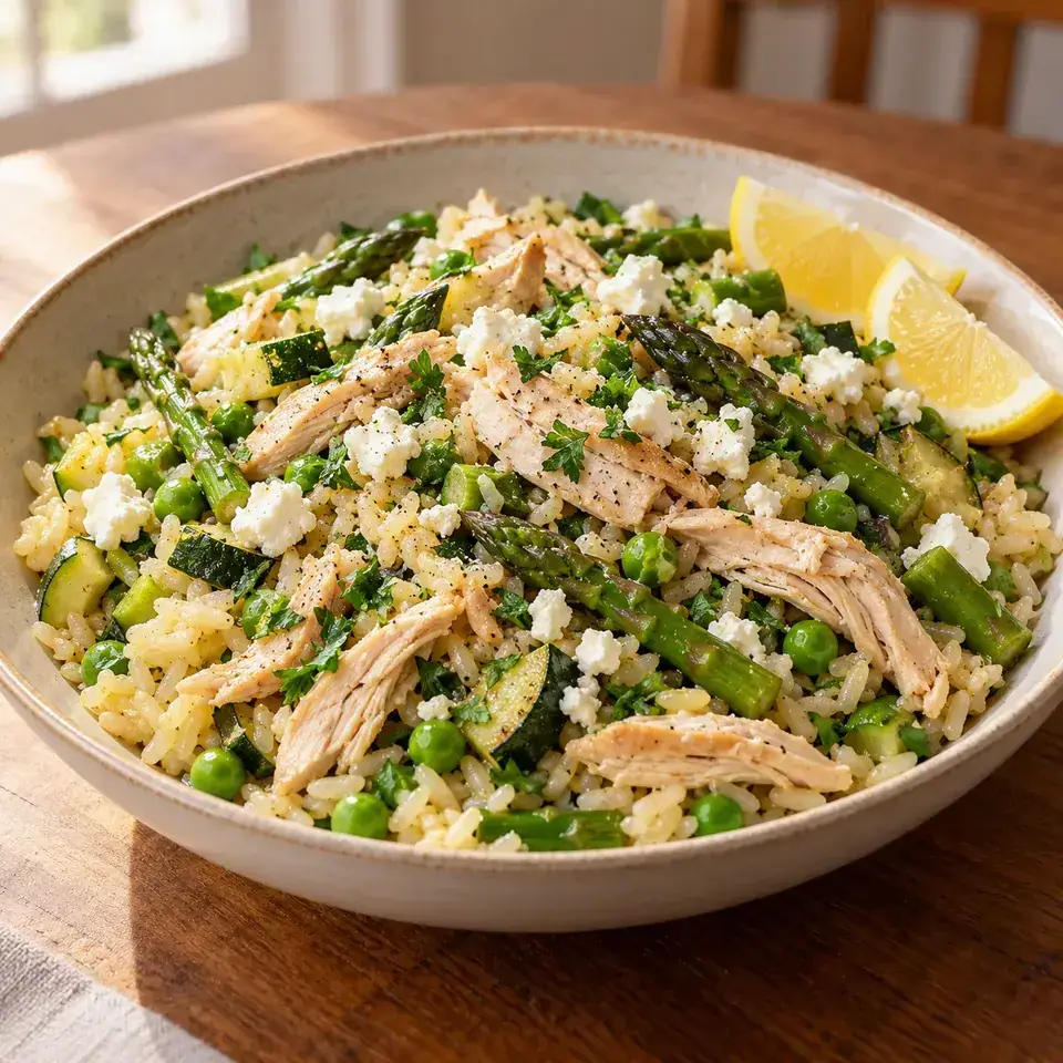 Chicken & Green Vegetable Pilaf — serving inspiration