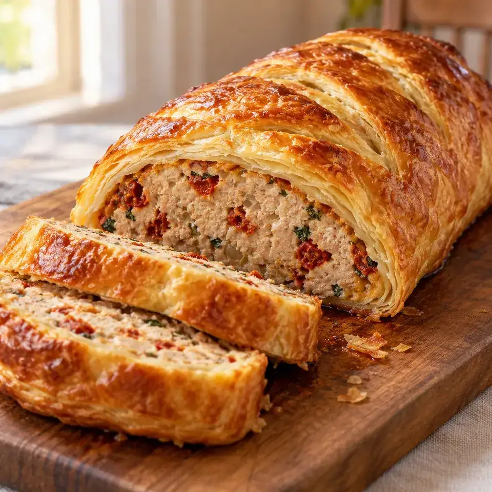 Chicken Meatloaf Wellington with Sun Dried Tomatoes — serving inspiration