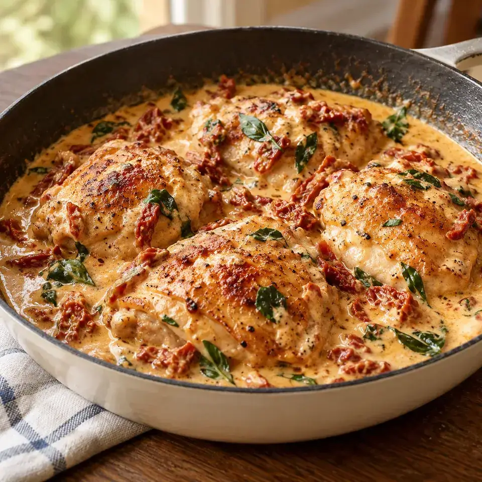Chicken with Creamy Sun Dried Tomato Sauce — serving inspiration