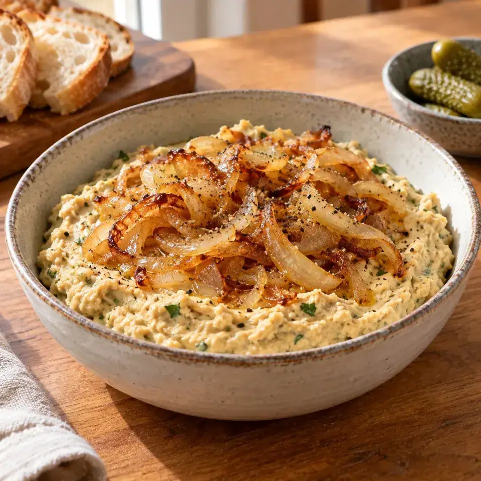Chickpea Spread with Caramelized Onions — serving inspiration