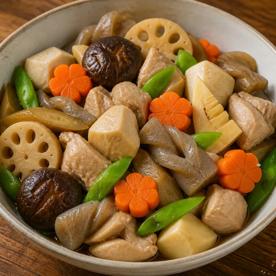 Chikuzenni / Nishime (Simmered Chicken and Vegetables) — serving inspiration