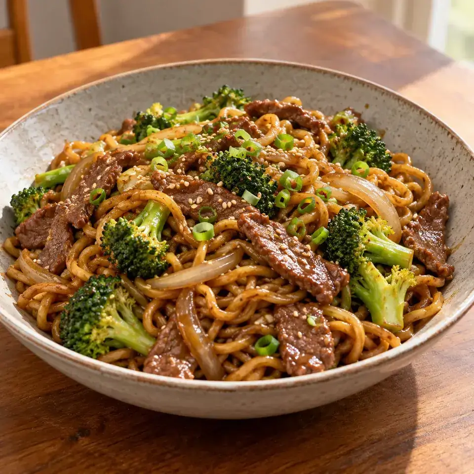 Chinese Beef and Broccoli Noodles — serving inspiration