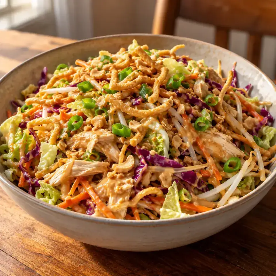 Chinese Chicken Salad with Asian Peanut Salad Dressing — serving inspiration