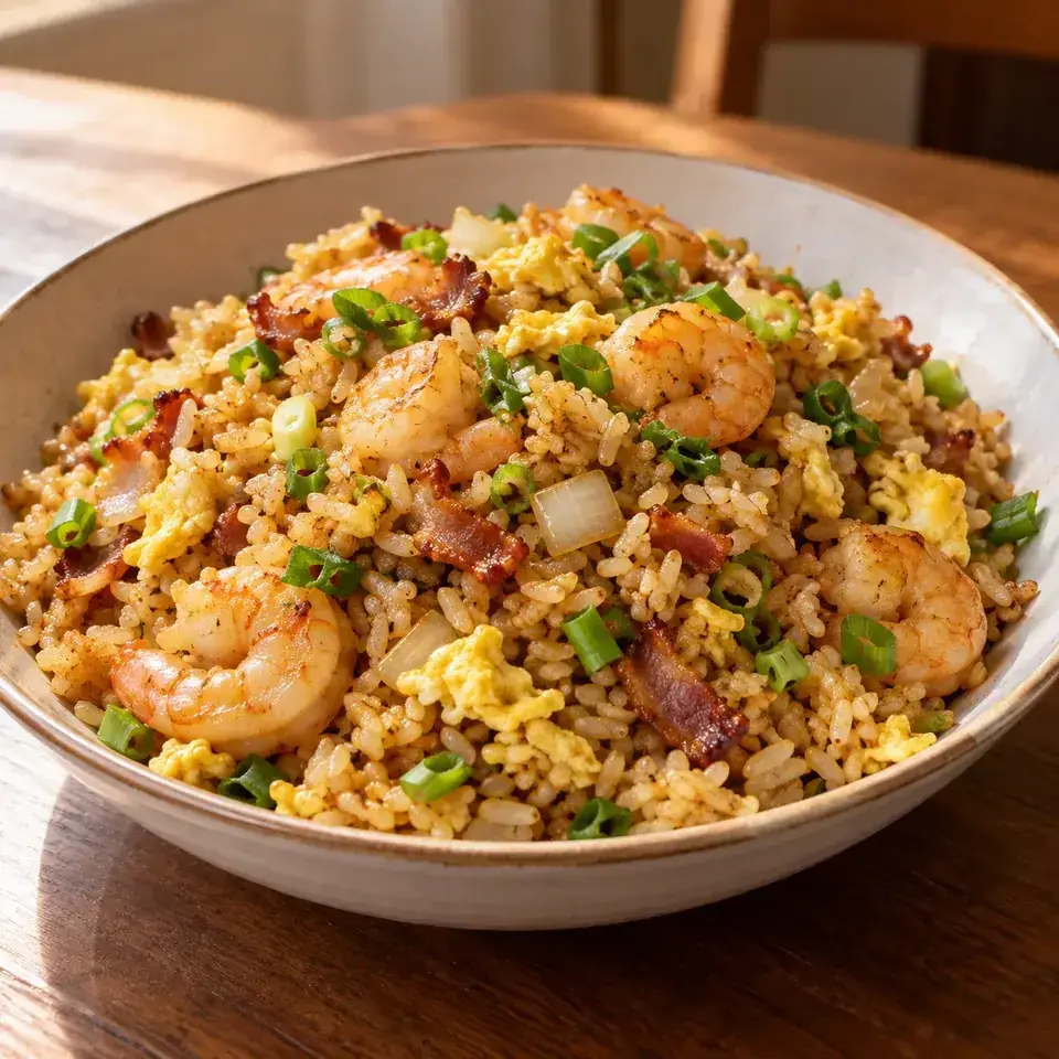 Chinese Fried Rice with Shrimp / Prawns — serving inspiration