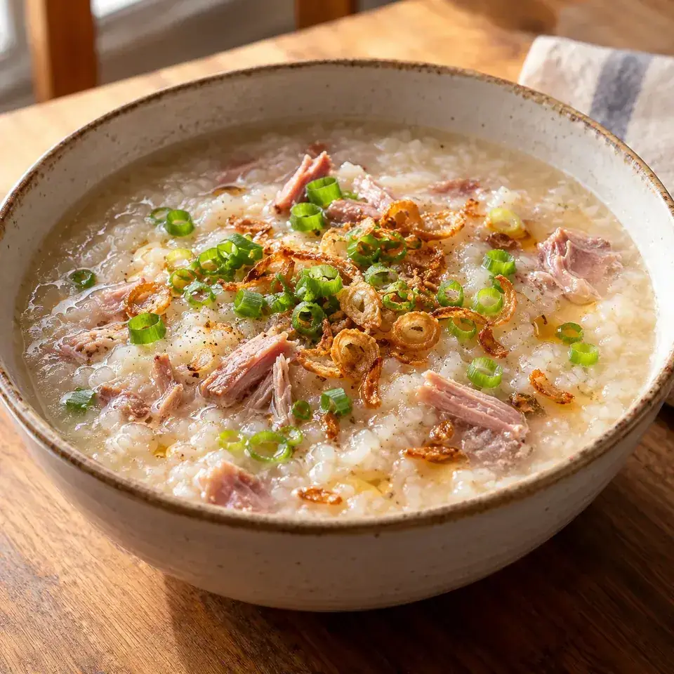Chinese Ham Bone Rice Soup (Congee) — serving inspiration