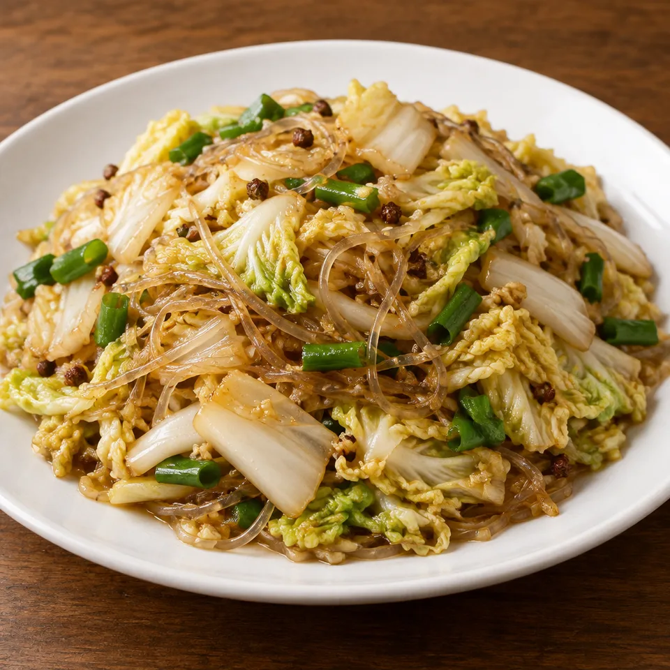 Chinese Napa Cabbage with Glass Noodles — serving inspiration
