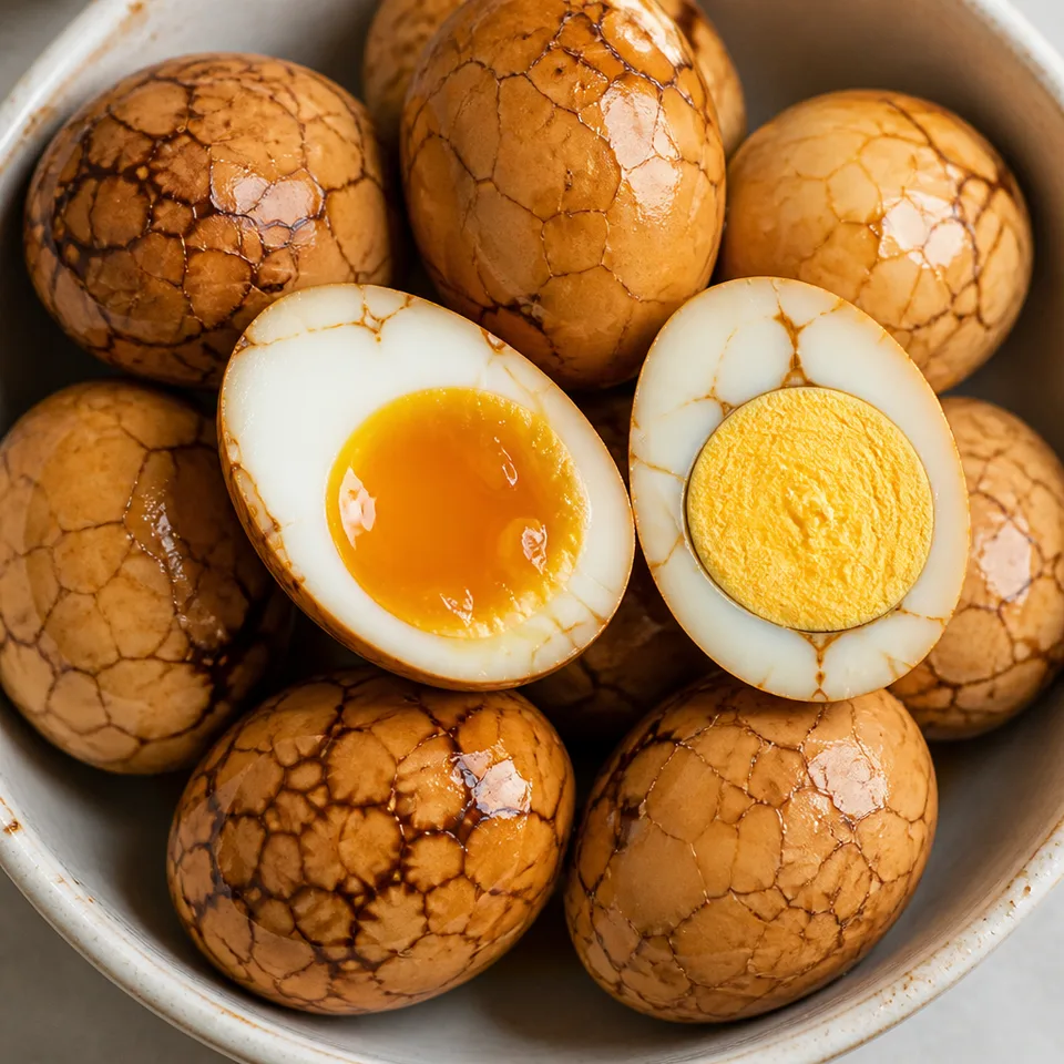 Chinese Tea Eggs (w/ Soft and Hard Boiled Eggs, 茶叶蛋) — serving inspiration