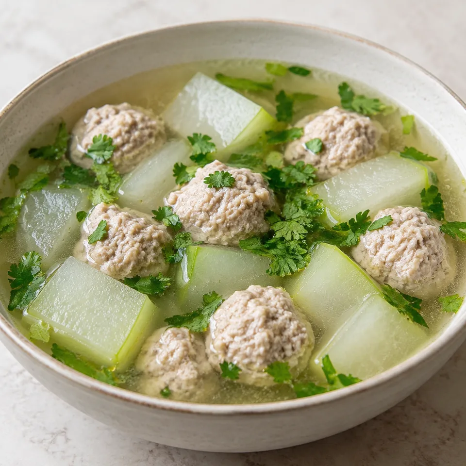 Chinese Winter Melon Soup with Meatballs (冬瓜丸子汤) — serving inspiration