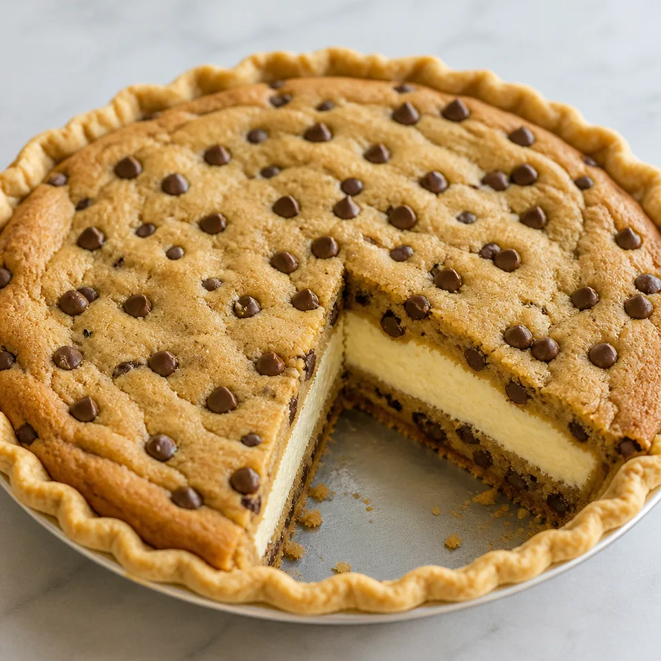 Chocolate Chip Cookie Cheesecake Pie — serving inspiration