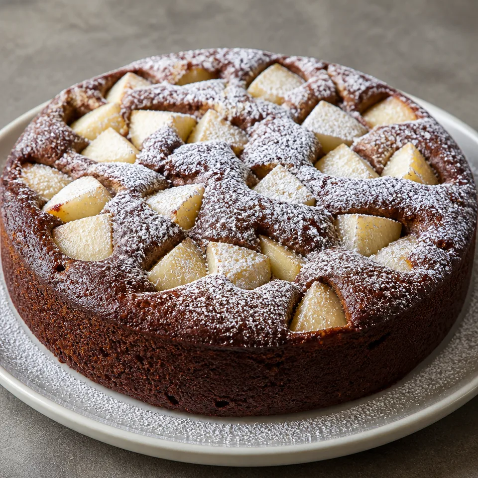 Chocolate pear cake — serving inspiration